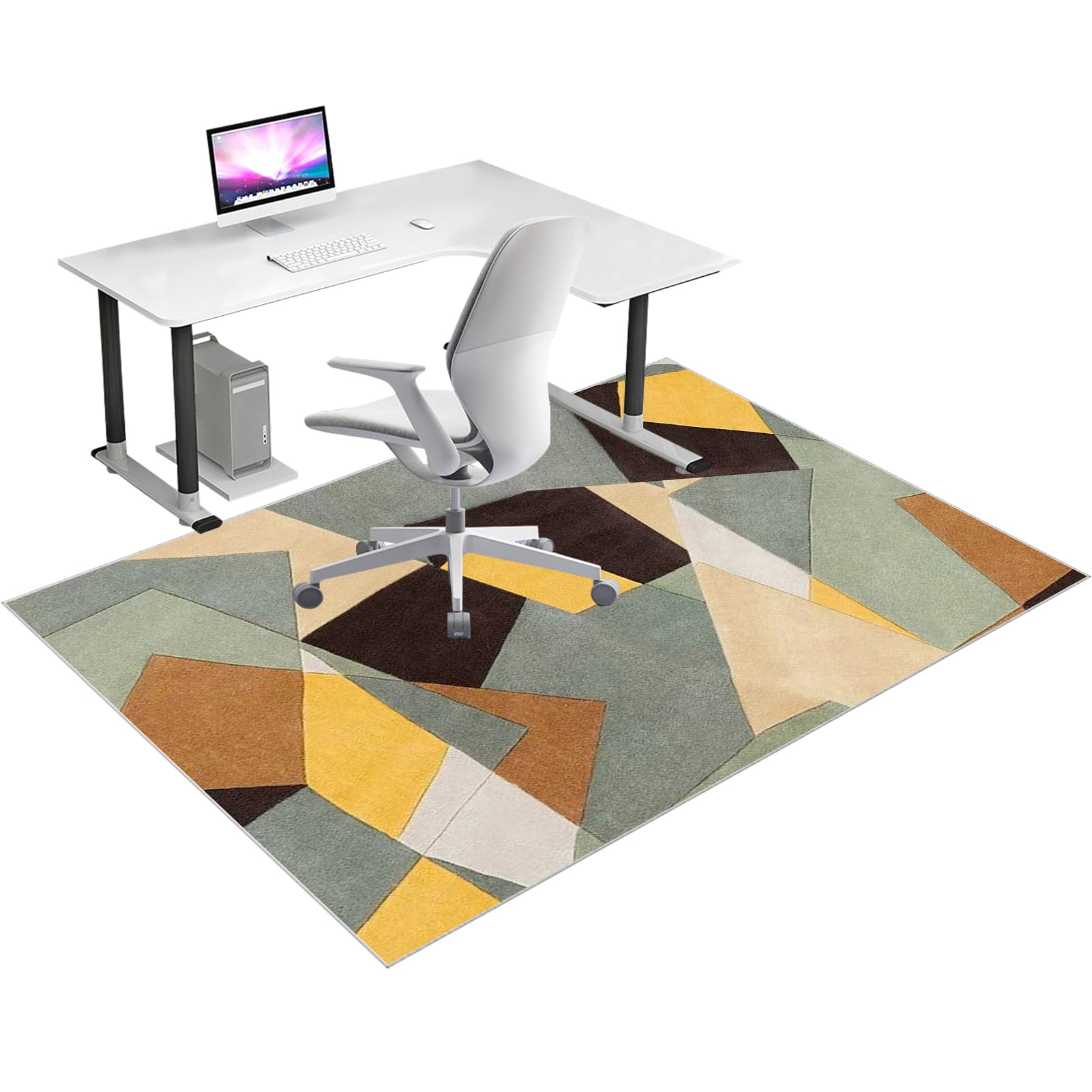 Office Chair Mat for Hardwood Floor, Computer Chair Mat for Carpet, Non Slip Gaming Computer Desk Chair Mat for Carpets, Floor Protectors for Rolling Chairs, Office Rug for Hard Floors 100 x 140 cm