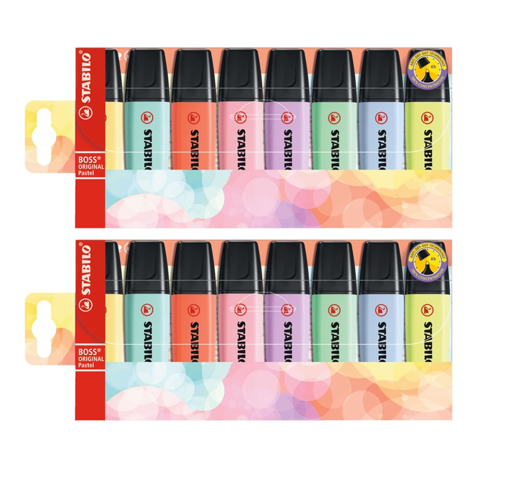 Stabilo Boss Original - Marcador de textos, color pastel, 2 paquetes de 8 unidades