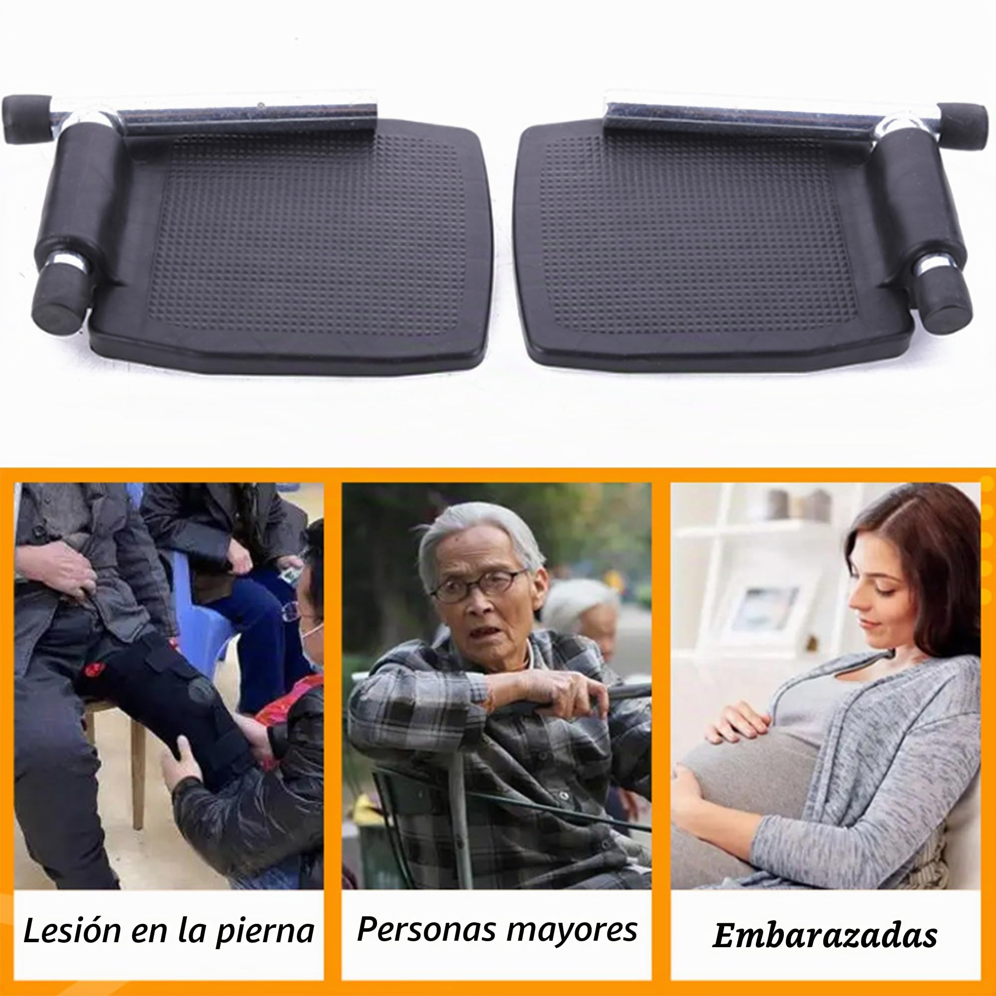 2 Pcs Reemplazo Reposapiés Silla Ruedas Con Varilla Pedal Apoyo Piernas Silla Ruedas Reposapiés Plástico Duradero Extraíble Piezas Robustas Sillas Ruedas Accesorios Universales (A)