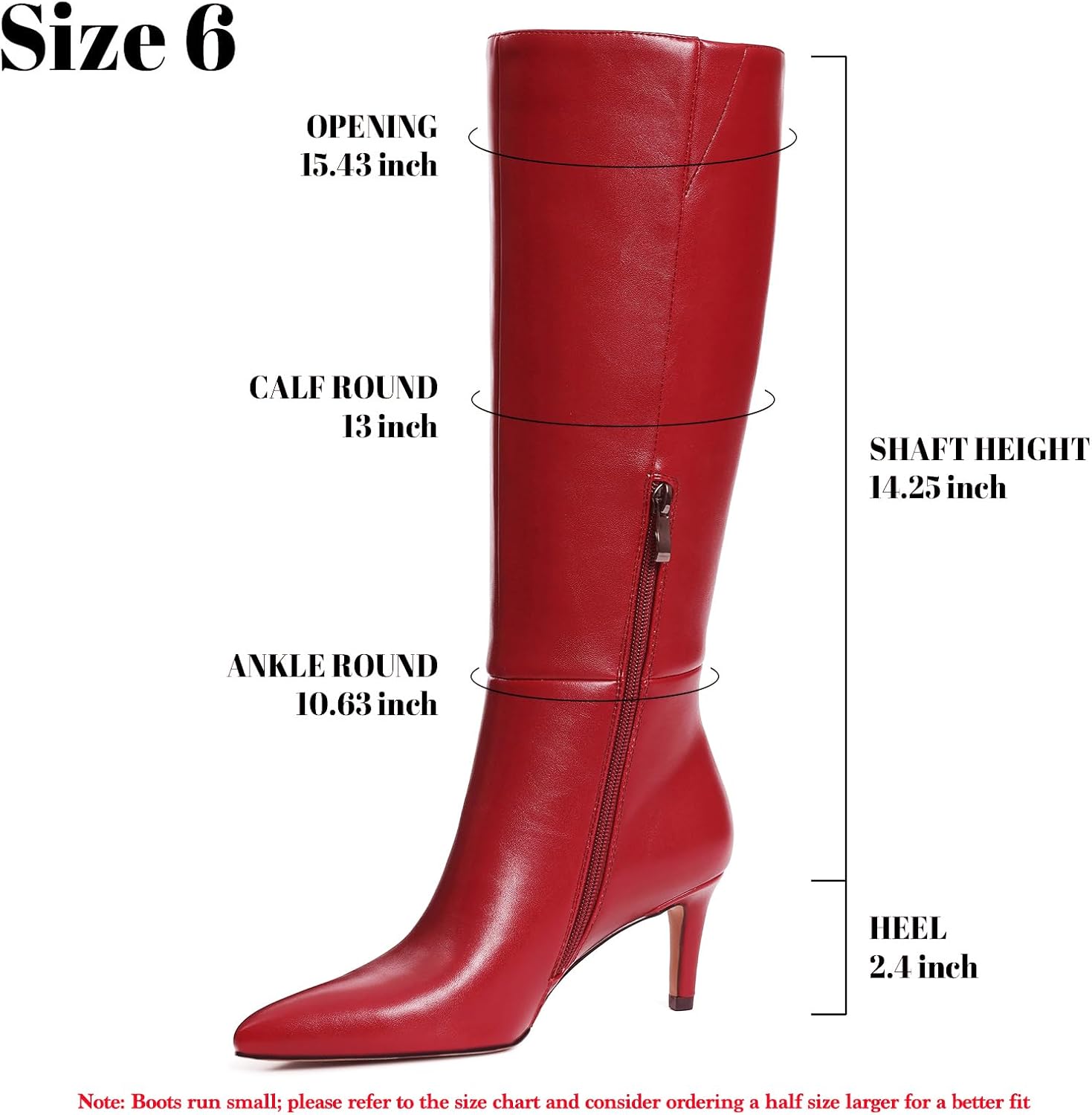 Knee High Boots for Women Pointed Toe Stiletto Kitten Heel Tall Boots Fashion Side Zipper Boot Fall Winter Sexy Fashion Dress Shoes Botas Negras