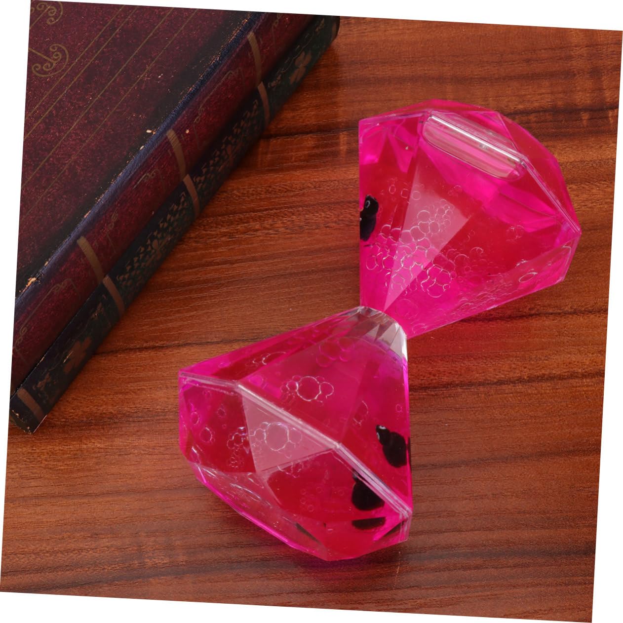 GLEAVI Liquid Motion Timer Sanduhr mit Diamant Design und Rosa Ölflüssigkeit Dekoratives Schreibtischspielzeug für Beruhigendes Flüssige Sanduhr für Büro und Zuhause