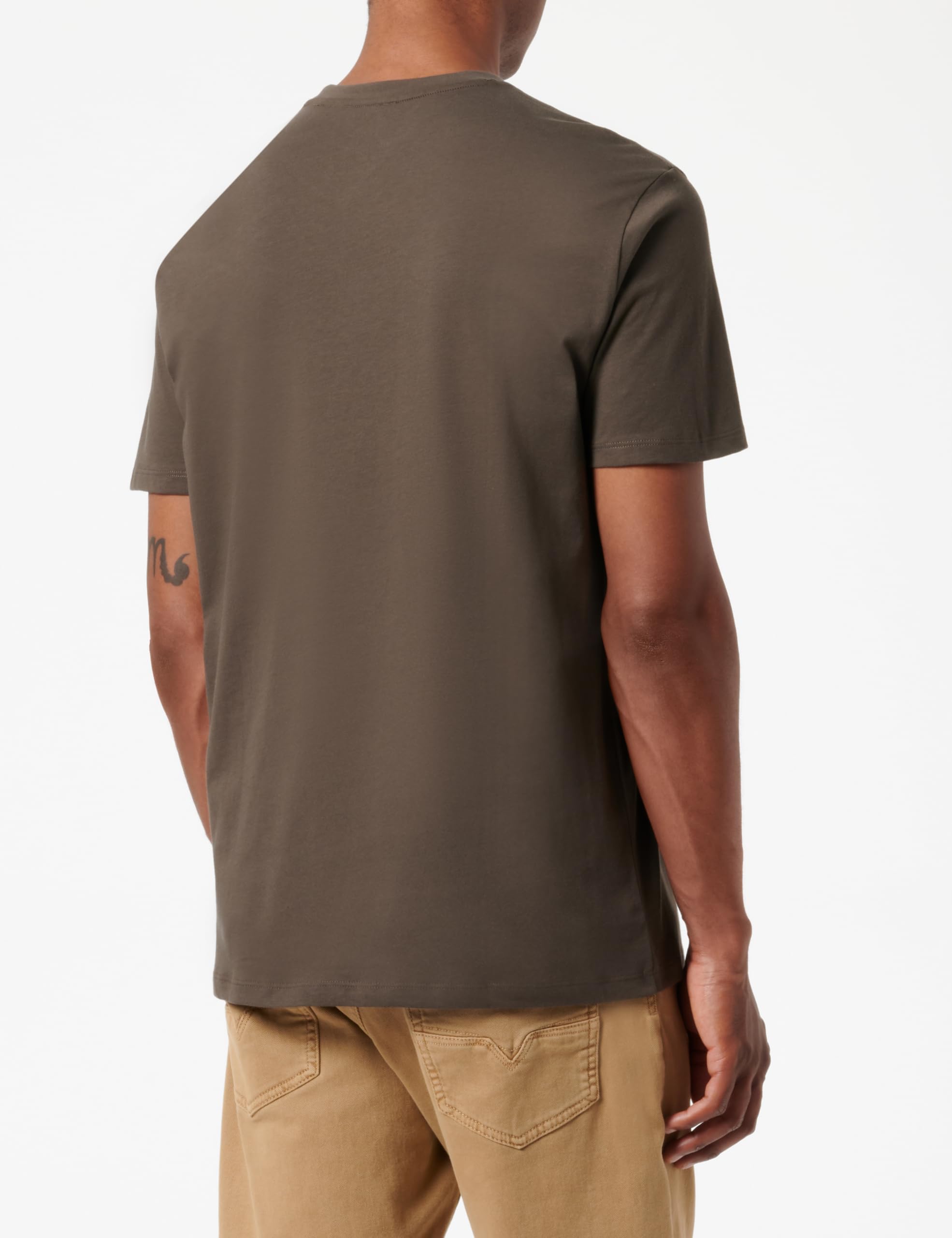 Armani Exchange Męska koszulka Classic Ax Box z logo Camo Background Regular Fit Tee T-Shirt, czarny/oliwkowy (Black Olive), XL