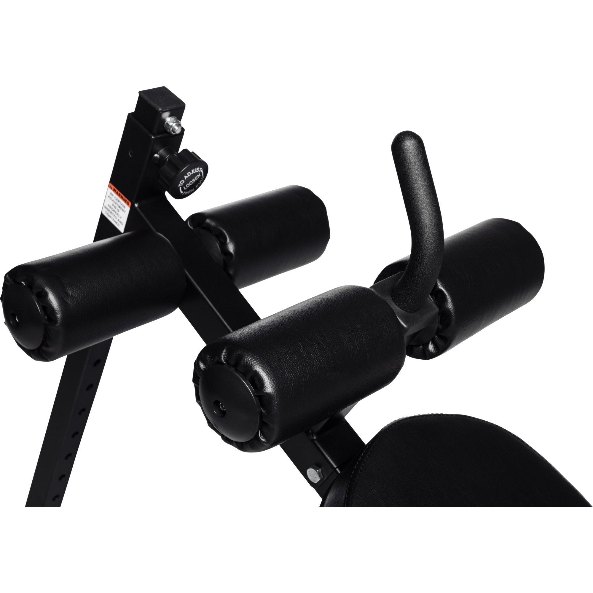 GORILLA SPORTS® Sit Up Bank 18-fach verstellbar, bis 200 kg, Stahl, Schwarz | Mit gepolsterter Bein- und Kniestütze, 4,75–100° Winkel und rutschfesten Füßen; Bauchtrainer, Rückentrainer, Fitnessbank