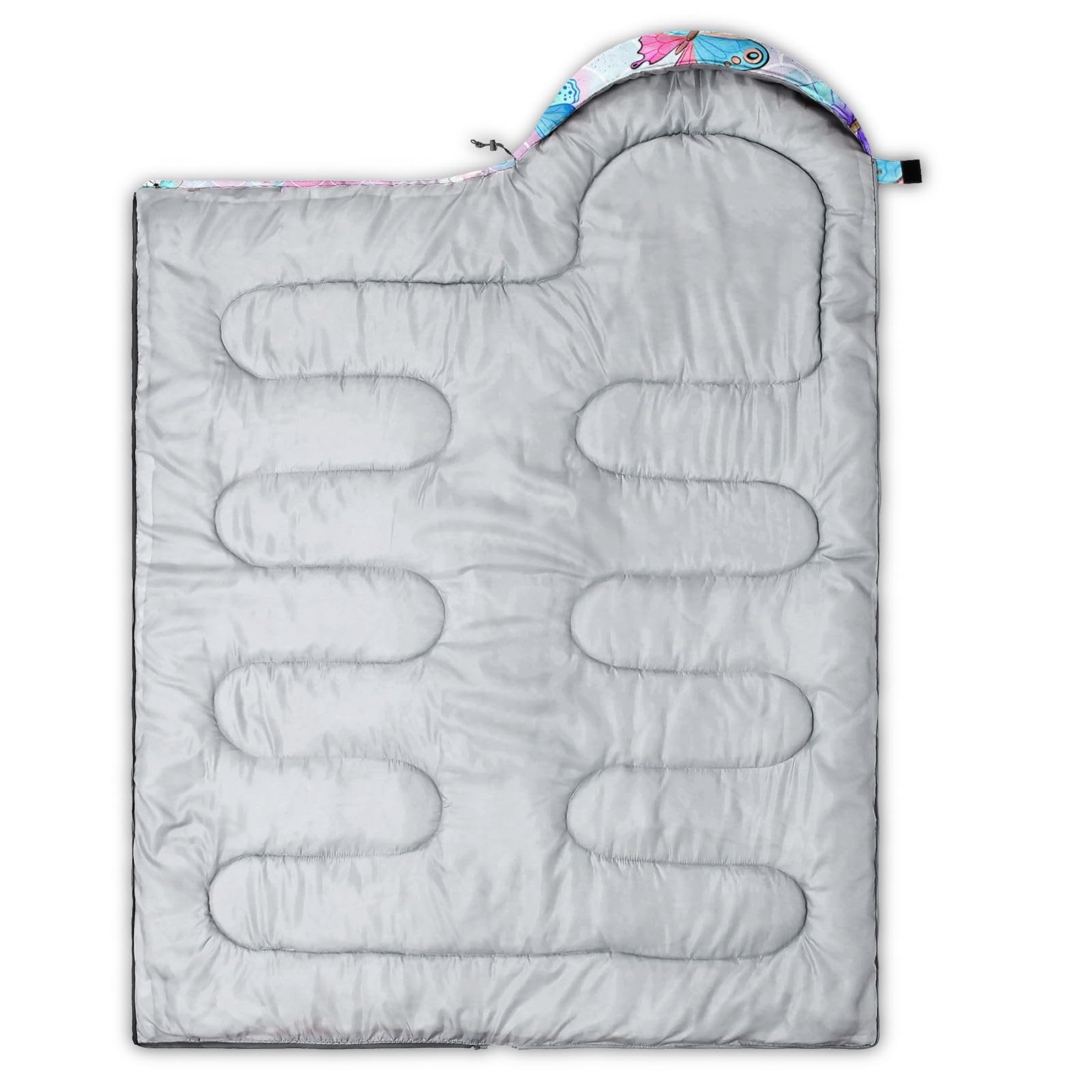 HOSIMA Saco de dormir con mariposas, para adultos, niñas, niños, impermeable, cálido, camping, senderismo, al aire libre, viajes, caza, saco de compresión