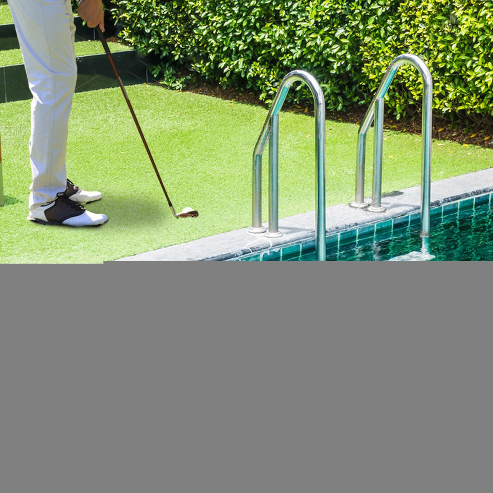 Jeu De Golf Flottant pour Piscine, Jeu De Synthétique pour Putting Flottant, Tapis De Frappe pour Améliorer Les Compétences Activités D'entraînement pour Adultes en Plein Air Piscine Lac Jardin