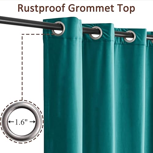 Miniatura 2 de Fcosie Paneles de cortina extralargos de terciopelo pesado extra anchos para oscurecer la habitación, cortinas con ojales, cortinas altas para sala