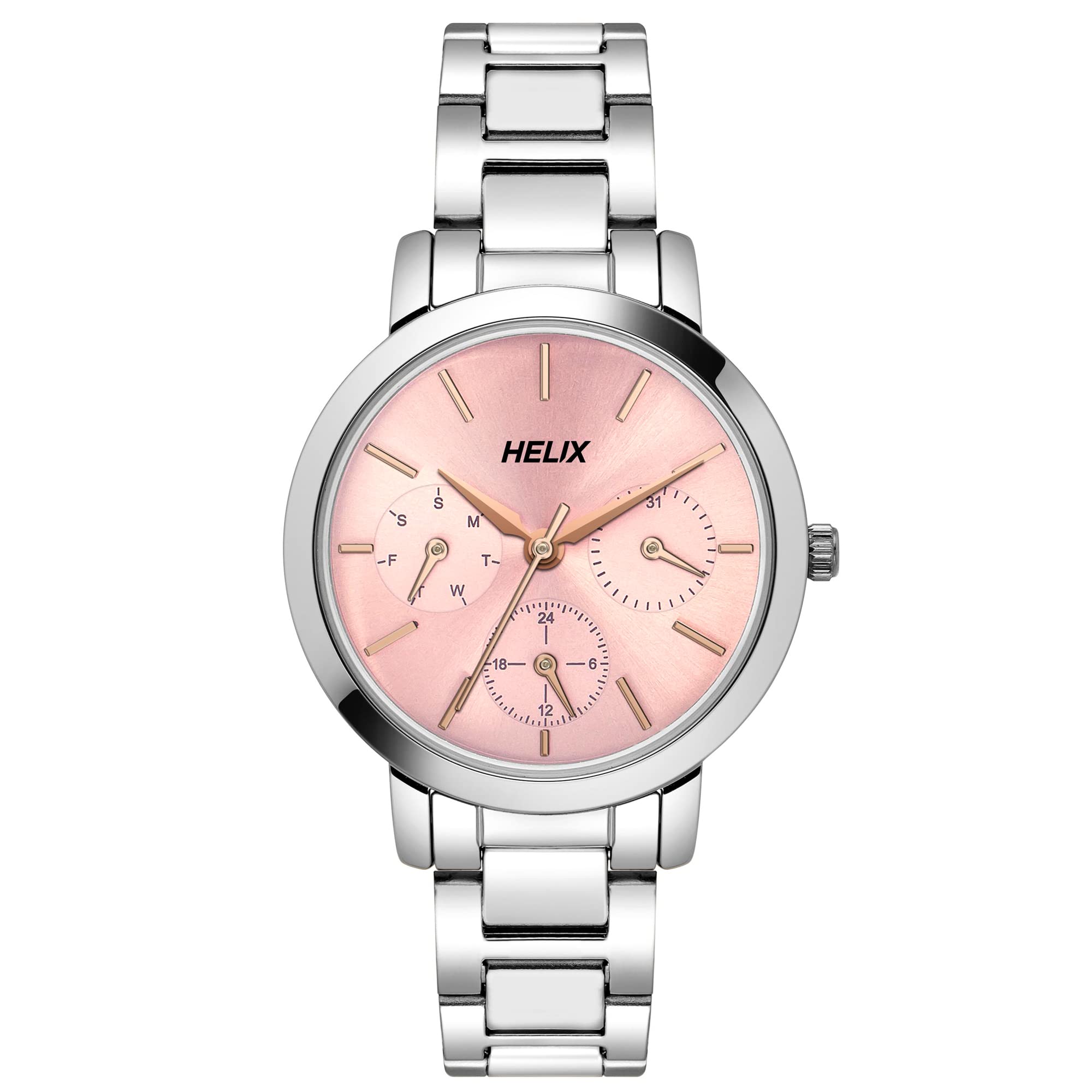 Helix Analog Pink Dial Womens Watch - TW024HL36 (B0BQY6QGRB) Amazon Price History, Amazon Price Tracker