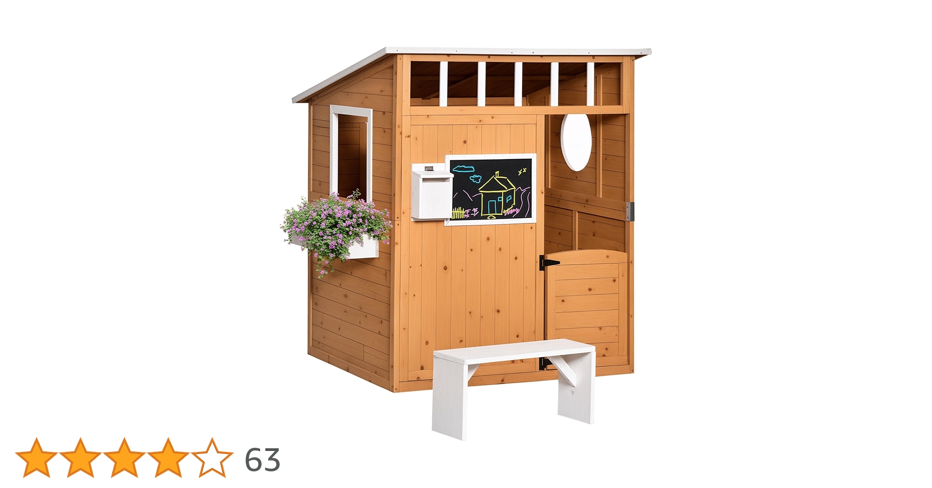 プレイハウス　木製 Amazon | Outsunny Kids 木製プレイハウス 屋外ガーデンゲーム