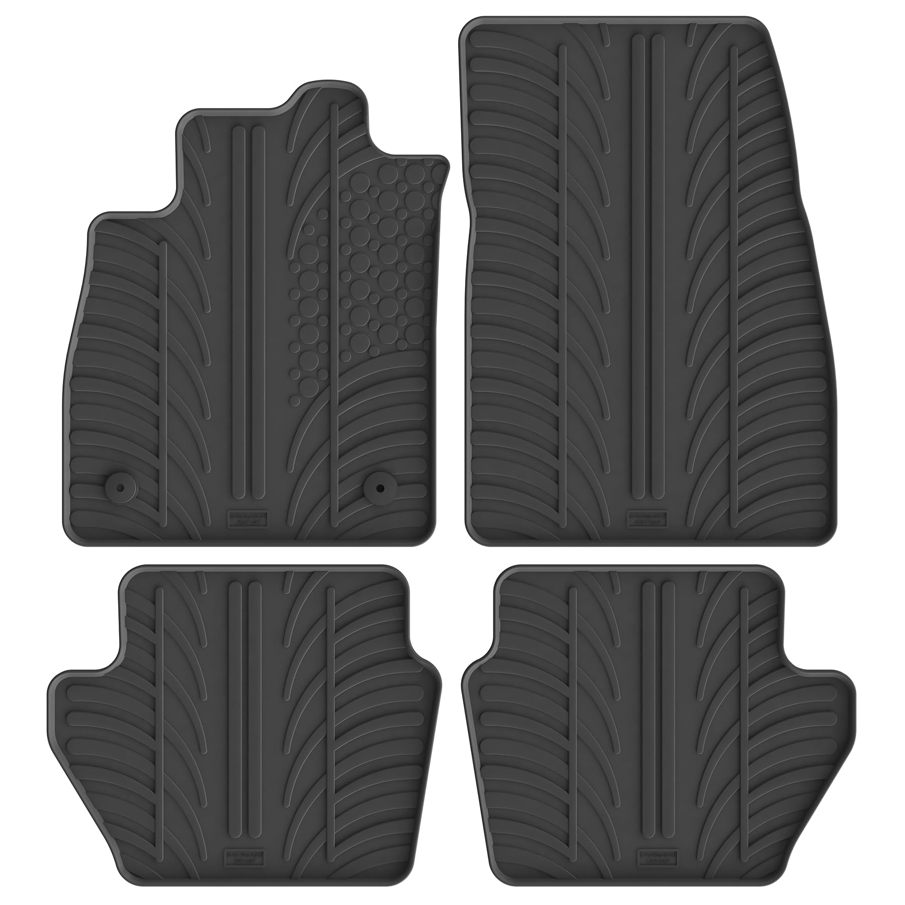 Alfombrillas de Goma Compatible con Ford Fiësta 5-Puertas 2017- & Ford Puma 2019- (Perfil T 4-Partes + Clips de Montaje)