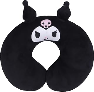 Roffatide Anime Kuromi U-Shape Neck Pillow Printed Plush Melody Travel Pillows for Sleeping Christmas and Birthday Gift Melody Black
