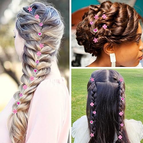 Miniatura 9 de Ahoney 20 mini clips para el cabello con flores blancas con diamantes de imitación, bonitos horquillas para el cabello, decoraciones para bodas,