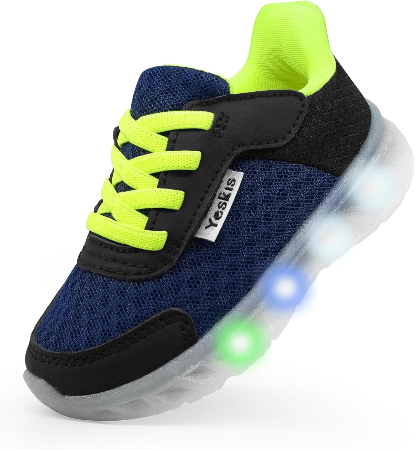 YESKIS Toddler Light Up Shoes Boys Girls Lightweight Breathable Mesh Non-Slip Running Sneakers for Toddler and Little Kid