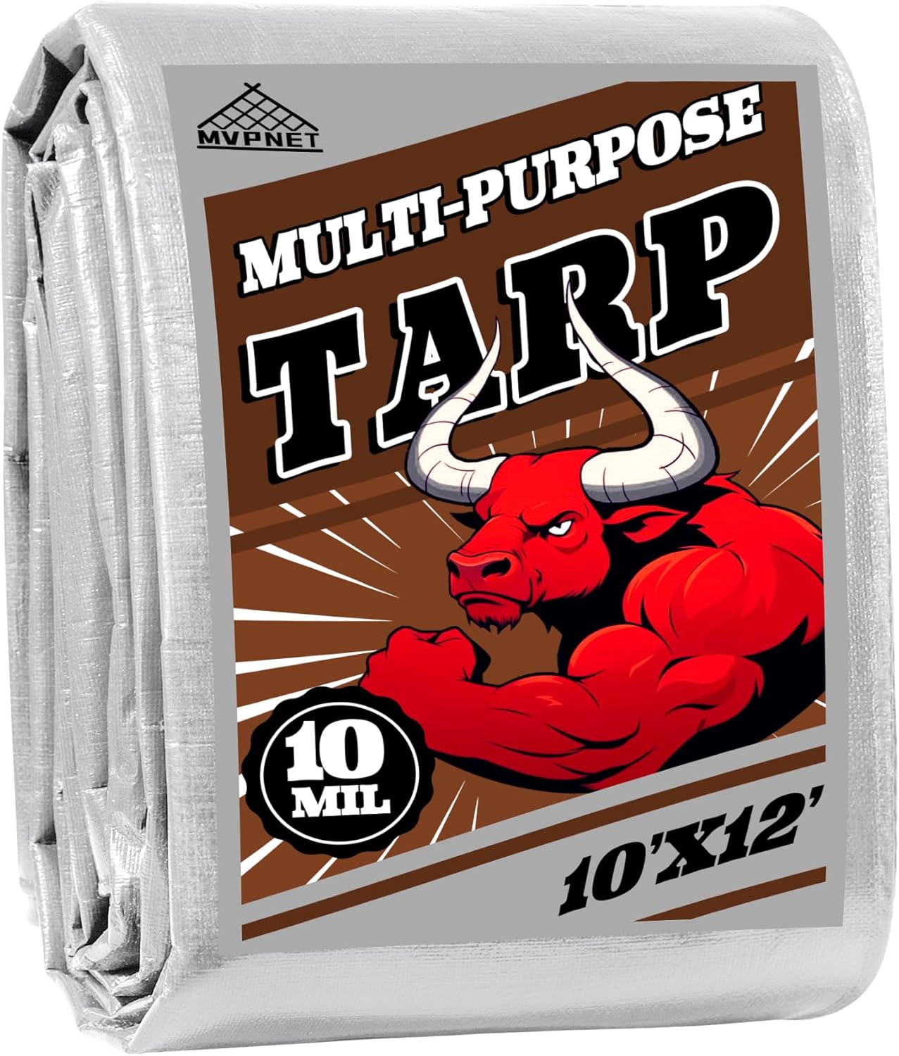 Tarp Heavy Duty 16x20ft Waterproof Tarps,10mil Uv Resistant,Multipurpose Silver/Black Tarps for Cars,Camping,Roof,Ship,Garden.by-MVPNET