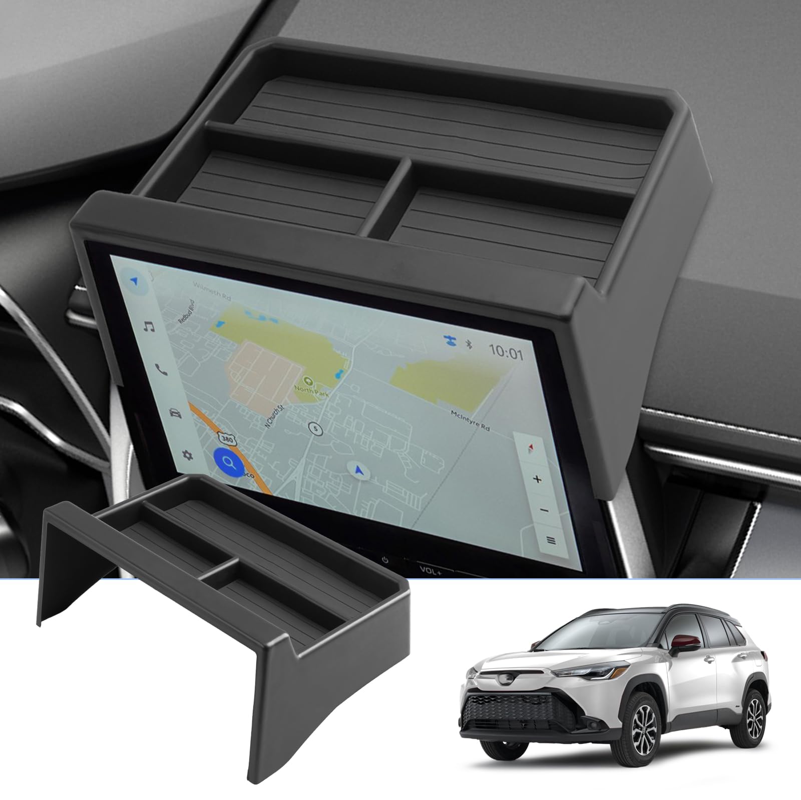 BIXUAN Corolla 2025 Boîte de rangement 10,5" compatible avec Facelift Toyota Corolla/Corolla Cross 2023-2025 Boîte à gants Organiseur de boîte à gants intérieure Console centrale Touring Sports