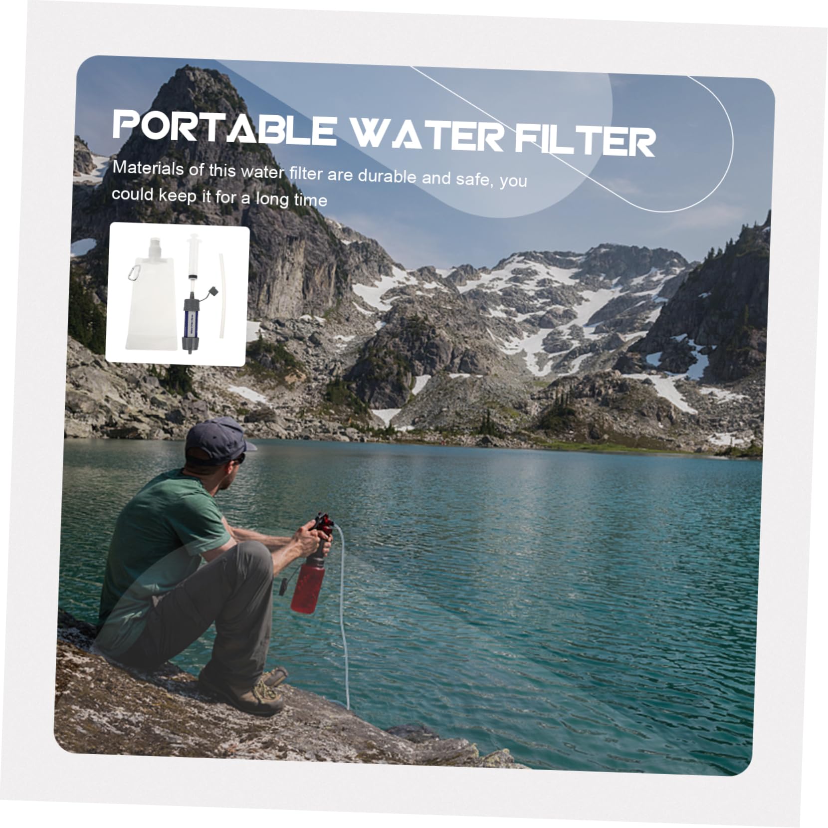 WOONEKY Tragbarer Wasserfilter aus Abs Kleiner Wasserreiniger für Camping und Outdoor Sicher und Präzise Gefertigt Kompakt für Notfall Trinkwasser