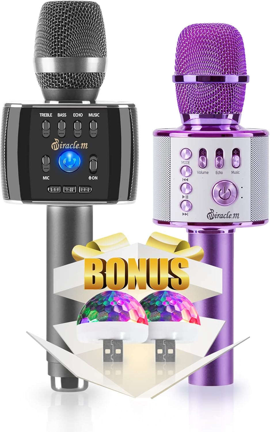 M75 & M37 Pink 2 Pack Wireless Bluetooth Karaoke