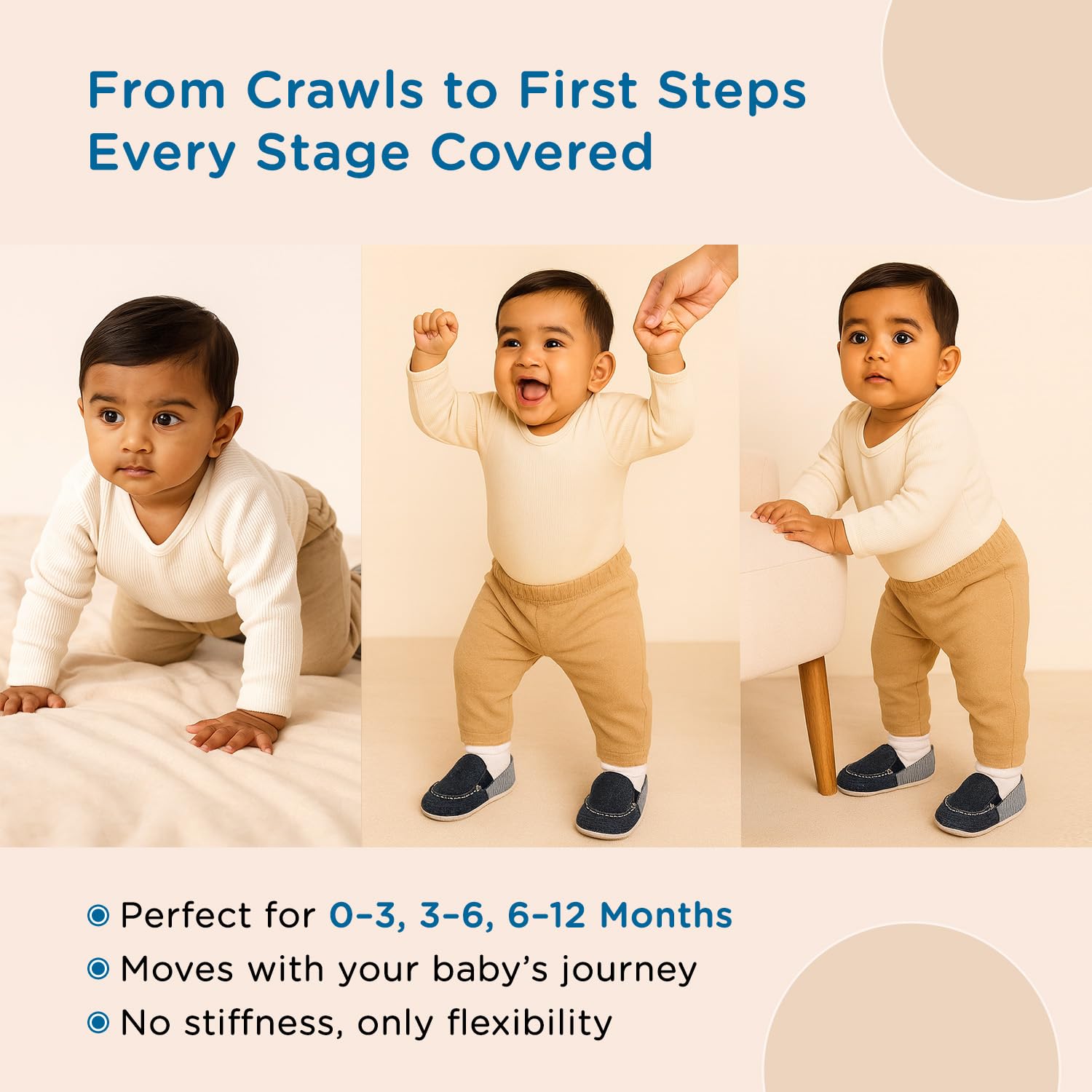 Mee Mee Soft Light Weight Booties | Unisex | Anti Skid | Attractive Colors & Designs | 6 Months + Denim Blue - Image 6 thumbnail