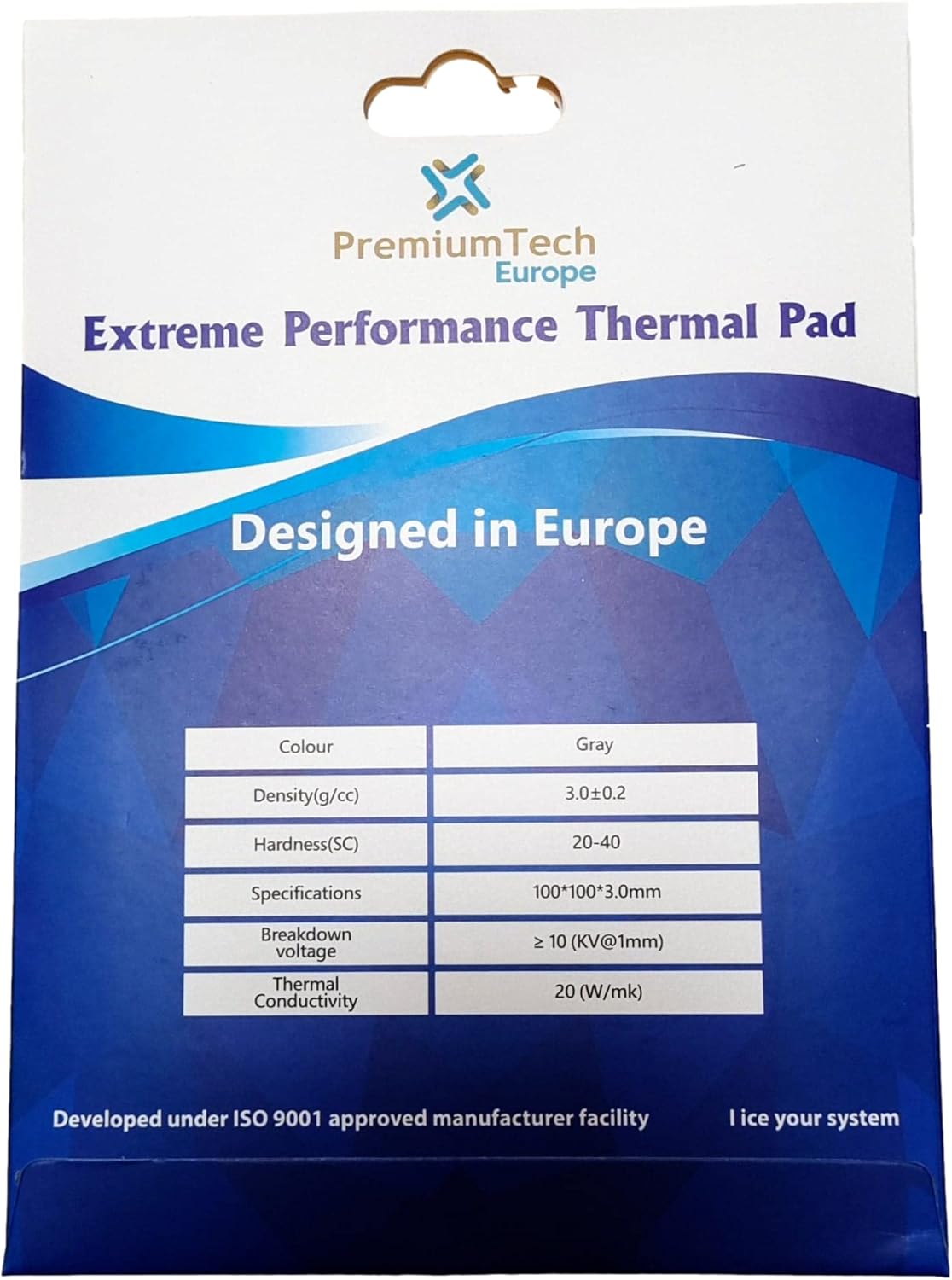 PremiumTech Professional Extreme Performance Thermal Pad with 20W/MK Thermal Conductivity, Ideal for High-End GPU or CPU, XXL Size 100 x 100 cm (0.5 mm)