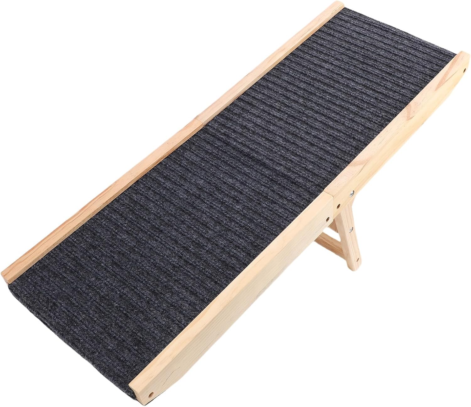 Focket Dog Ramp for Bed, Adjustable Wooden Pet Ramp with Gentle Slope Non Slip Surface for Small Medium Dogs Cats to Access Bed Couch Sofa