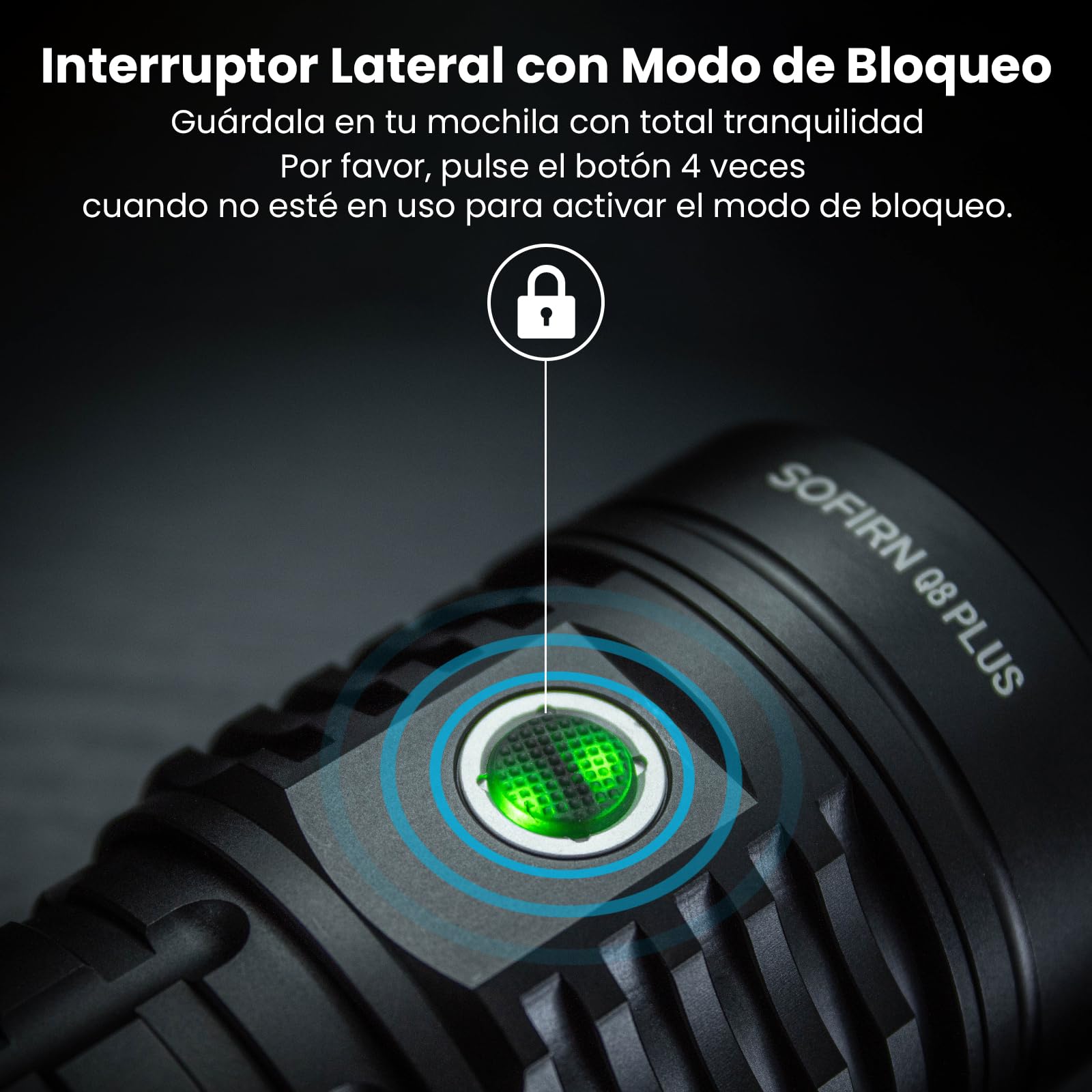 Sofirn Q8 Plus Potente Linterna Linterna LED Recargable de 16000 Lúmenes Súper Brillante con Función de Carga y Descarga