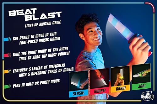 Miniatura 3 de Goliath Beat Blast Game - Swing The Beat Stick en el ritmo de la música para sumar puntos - Juego de luces y sonidos para edades de 8 años en