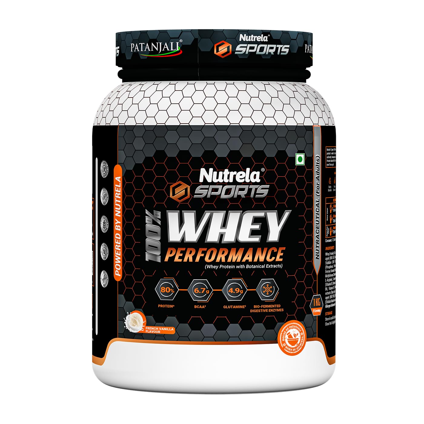 NUTRELA Sports Patanjali Whey Protein 1kg | Concentrate + Isolate | 24g Protein Per Scoop | 6.7g BCAA, 4.9g Glutamine with Digestive Enzymes for quick absorption & easy digestion | Muscle - Building & Recovery | 100% Vegetarian | Malai Kulfi — Amazon image 13
