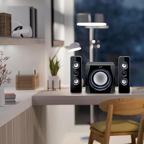 Miniatura 8 de iLive Electronics Sistema de altavoces Bluetooth con subwoofer integrado, 7.28 x 8.86 x 7.28 pulgadas, negro (iHB23B)