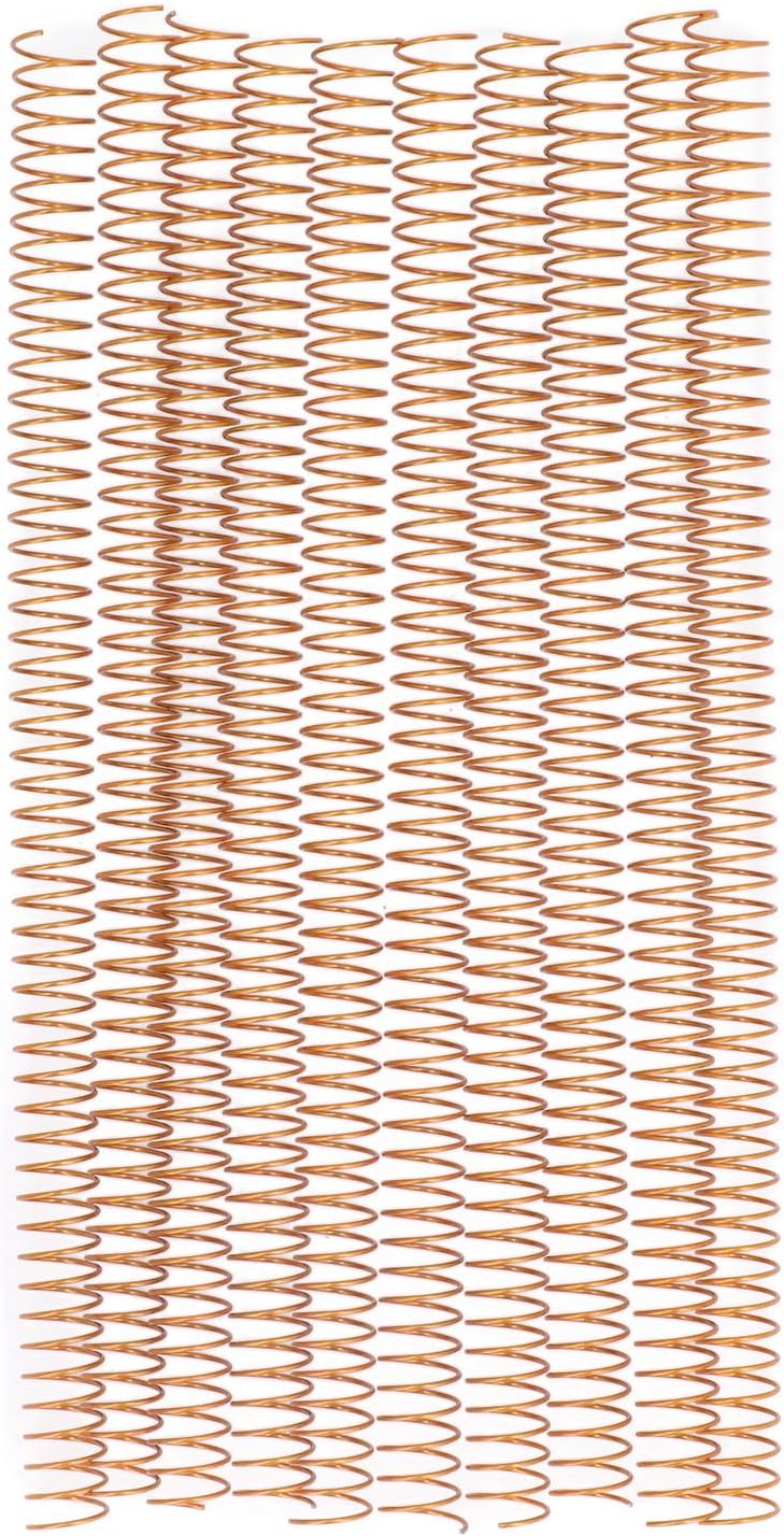 100PCS 16mm Diameter Binding Spiral 48 Cycle 4:1 Pitch, Capacity 140 Sheet Iron Coils for Document Binding (Gold)