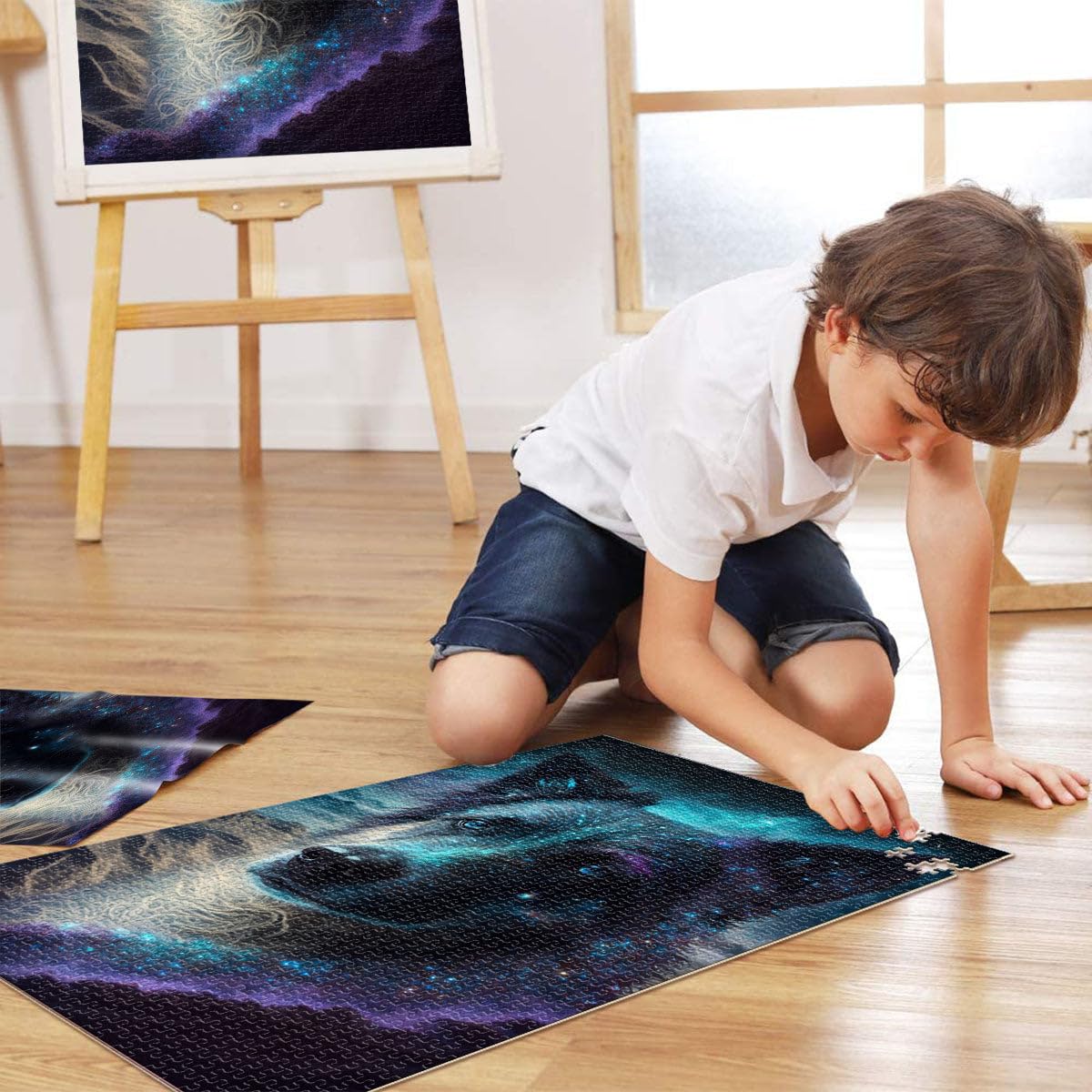 Puzzles para adultos 2000 piezas Galaxy Border Collie DIY Puzzle Toys Stress Reliever Staycation Kill Time 27,56 pulgadas x 39,37 pulgadas Adecuado para adolescentes de 14 años y mayores