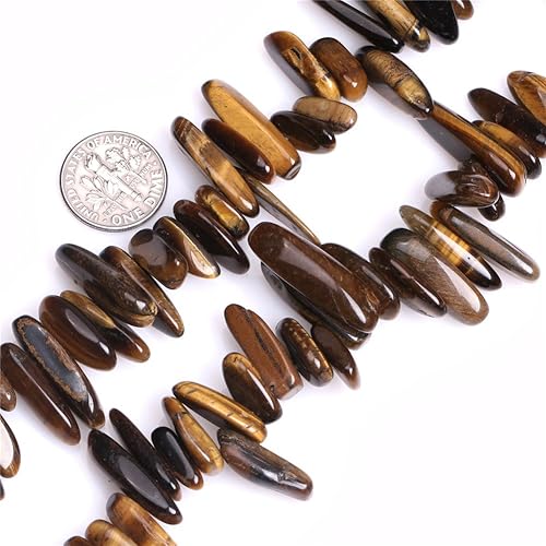 JOE FOREMAN Cuentas de ojo de tigre para hacer joyas, piedras preciosas semipreciosas naturales de 0.709 in-0.787 in, hebra de 15 pulgadas