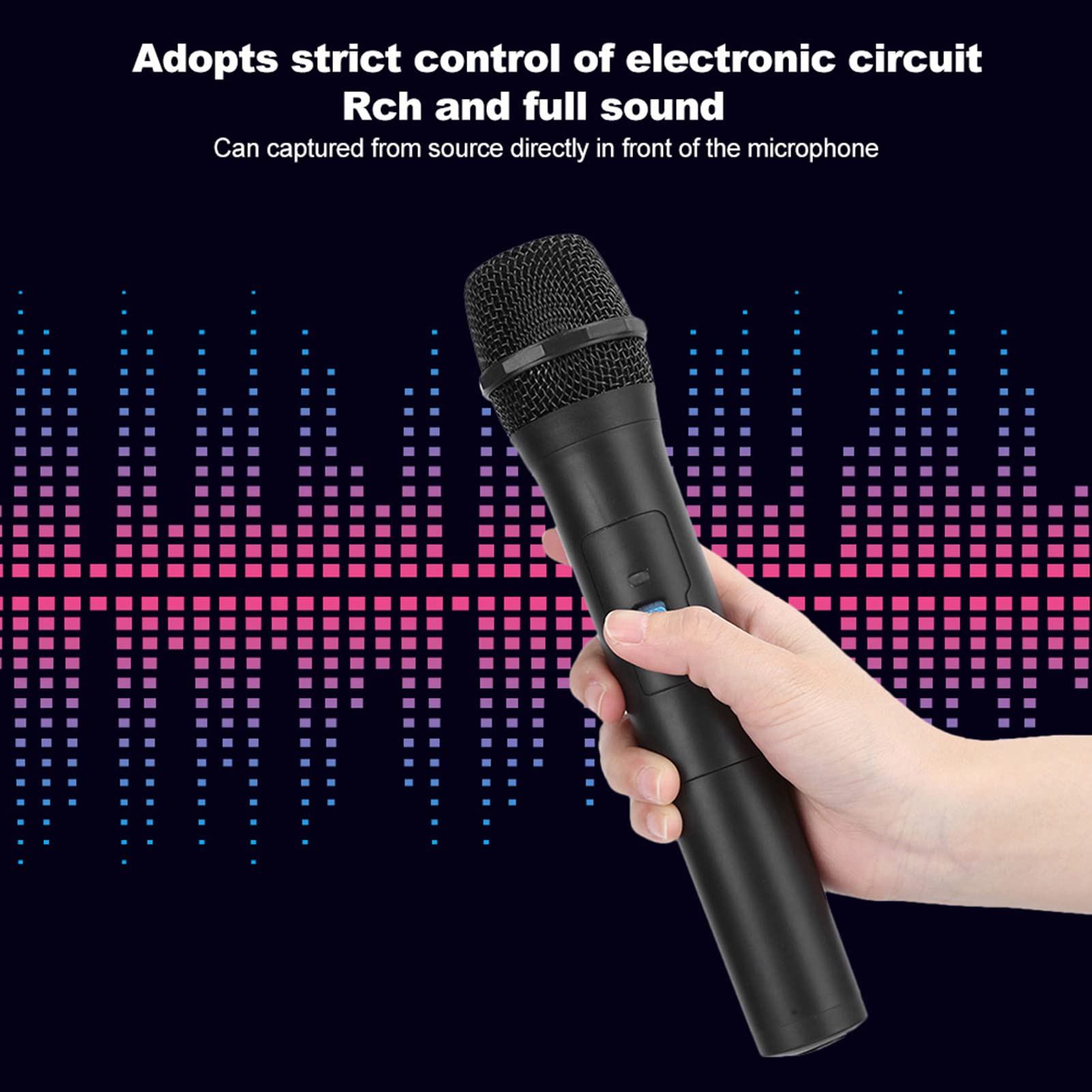 Wireless Microphone, Universal 2 in 1 VHF Portable Karaoke Microphone, USB Receiver - Image 3