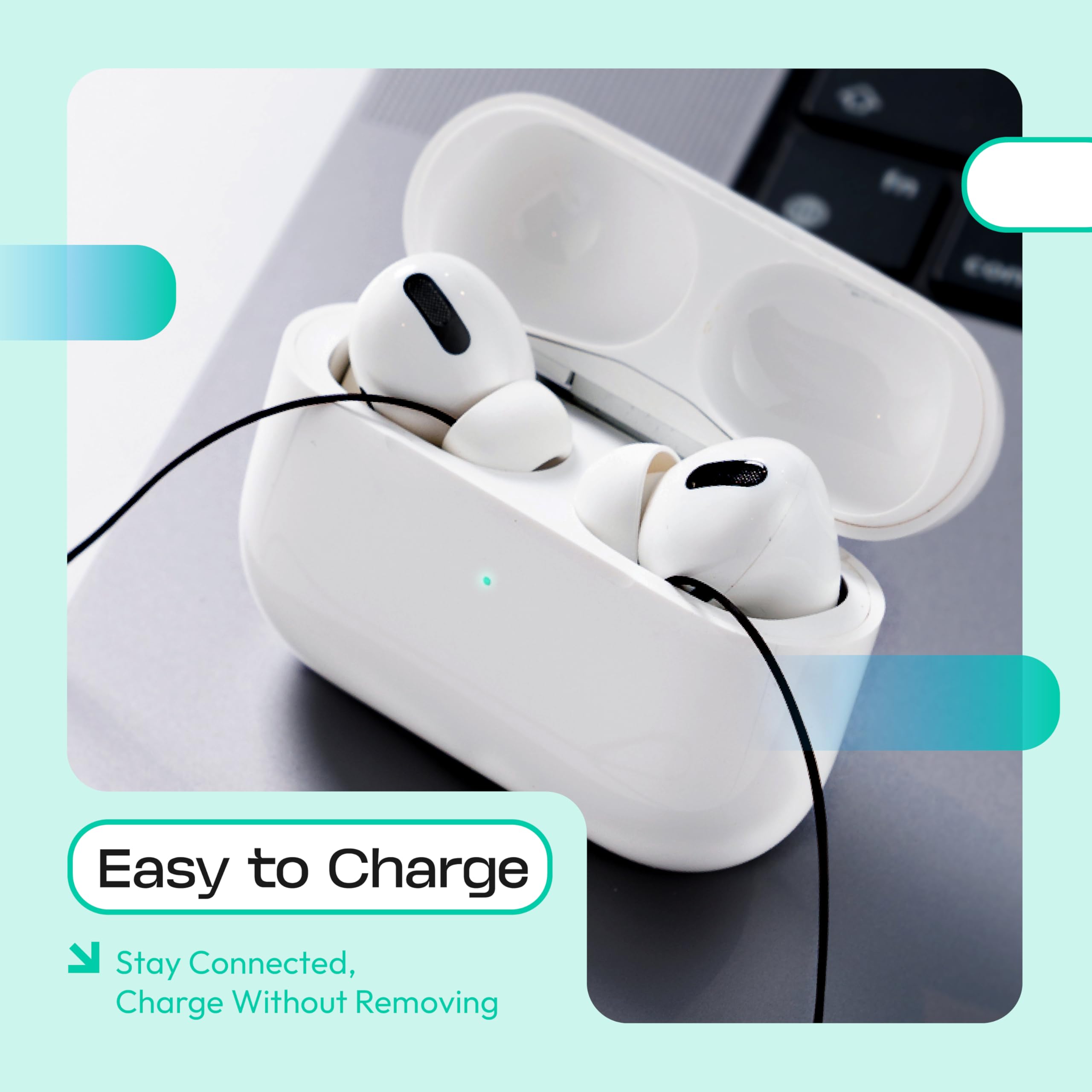 Anti-Verlust-Armbands für kabellose In-Ear-Ohrhörer, Airpod-Umhängeband (kompatibel mit Airpods Pro 1/2, Sony, Beats, Samsung, Bose), Schwarz