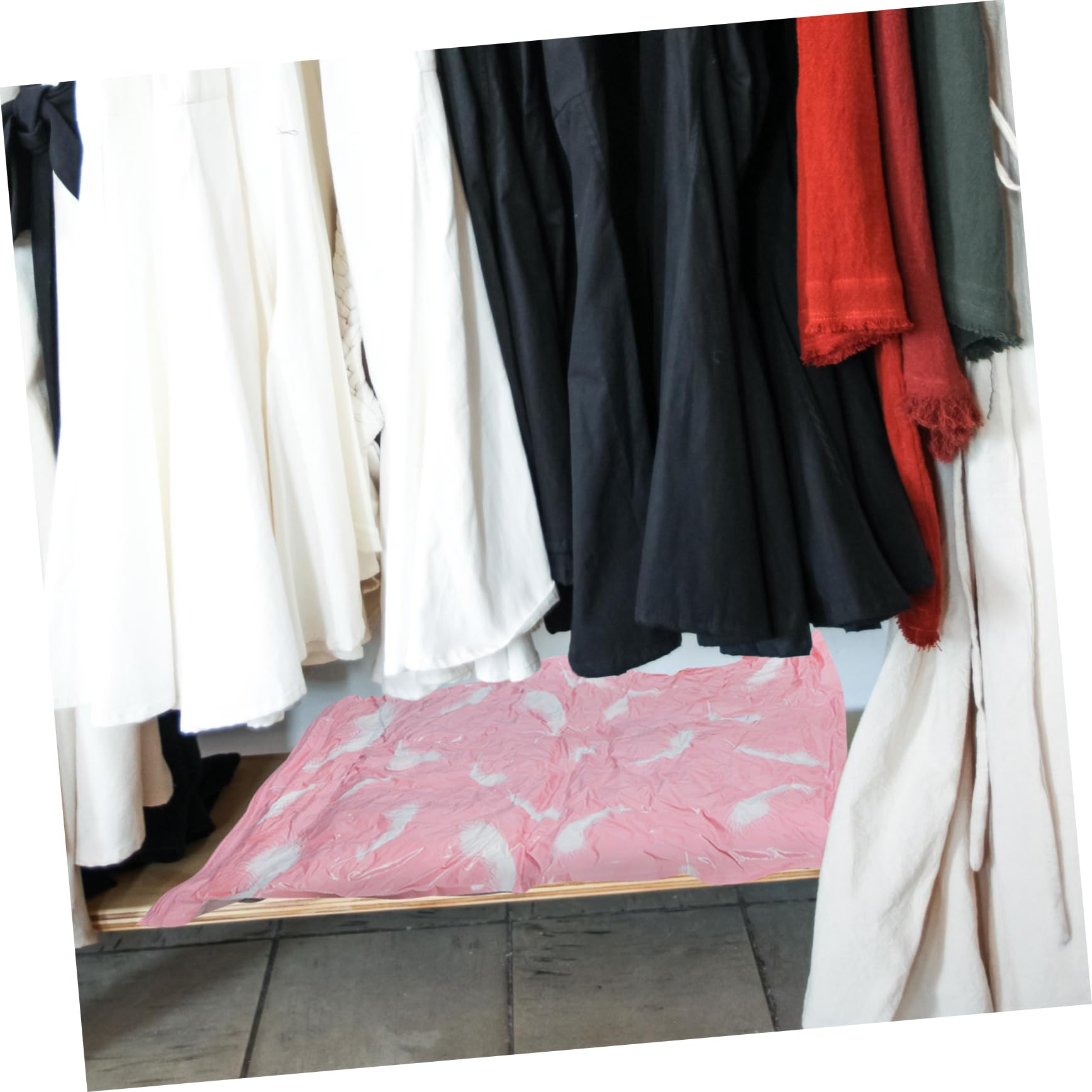 Ciieeo Bolsa de Compresión al Vacío para Edredones y Ropa de Cama Color Rosa, Plegable y Fácil de Transportar, Material Pa Pe Adecuado para Organizar el Hogar