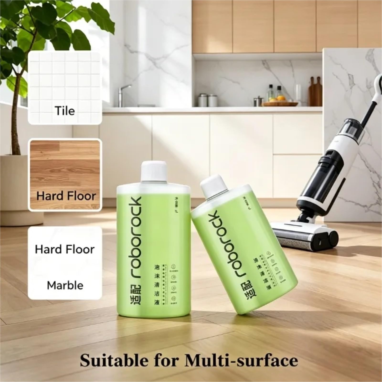 El limpiador de pisos es compatible con Roborock F25 ACE/F25 Ultra | Limpiador de pisos con aroma a jazmín de 1 litro, apto for F25 ACE/F25 Ultra, con un aroma suave y natural(2PCS)
