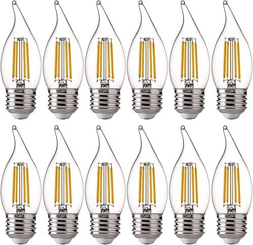 Miniatura 9 de FLSNT Bombillas LED para candelabros, base E26, equivalente a 60 vatios, bombillas LED regulables, 2700 K blanco suave, paquete de 24 unidades,