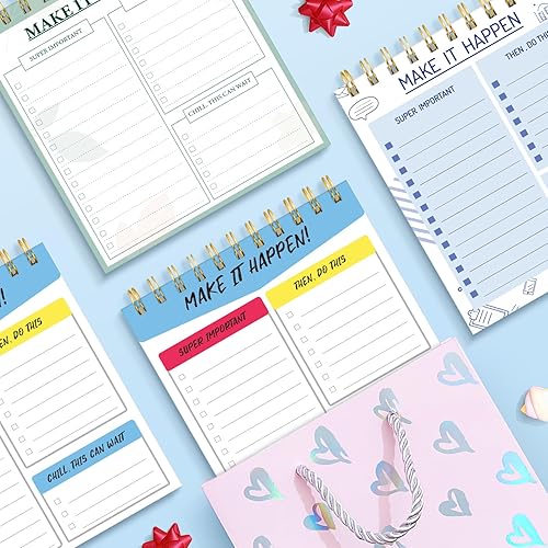 Miniatura 7 de Bloc de notas de lista de tareas, paquete de 2 cuadernos de 120 páginas diarias de tareas pendientes, bloc de notas para profesores de 5.75 x 6.25