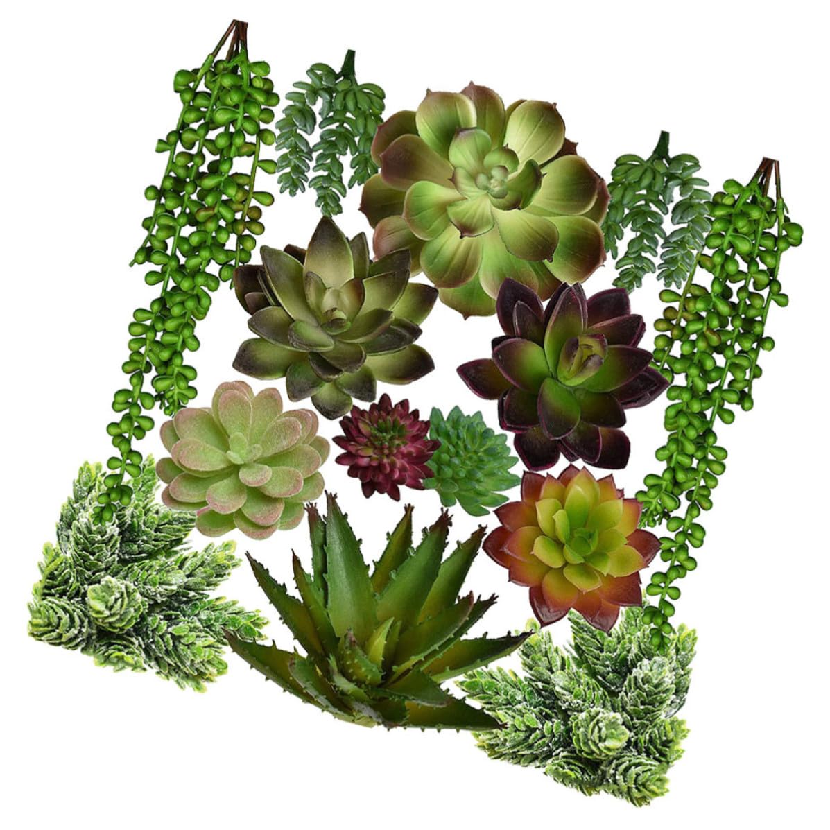ibasenice Plantes Succulentes Artificielles Matériaux Légers Décoratives Lot de 14 3-10 Cm sans Entretien, Accessoires Photo Pratiques et Plusieurs Styles pour Décoration Plusieurs Styles