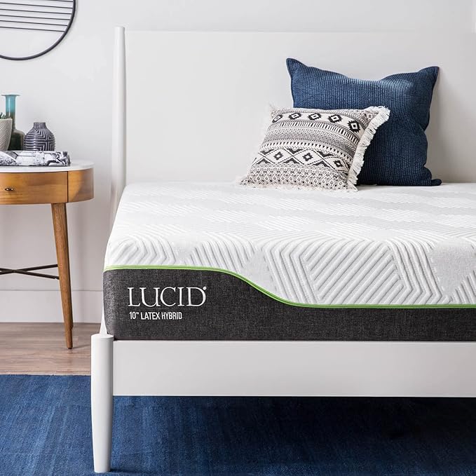 LUCID 12 Inch Latex Hybrid Mattress Memory Foam Responsive Latex Steel Coils