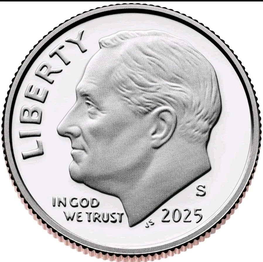 2025 S Proof Silver Roosevelt Dime, 10 Cents, Legal Tender United States Coin, Mirror-Like Finish