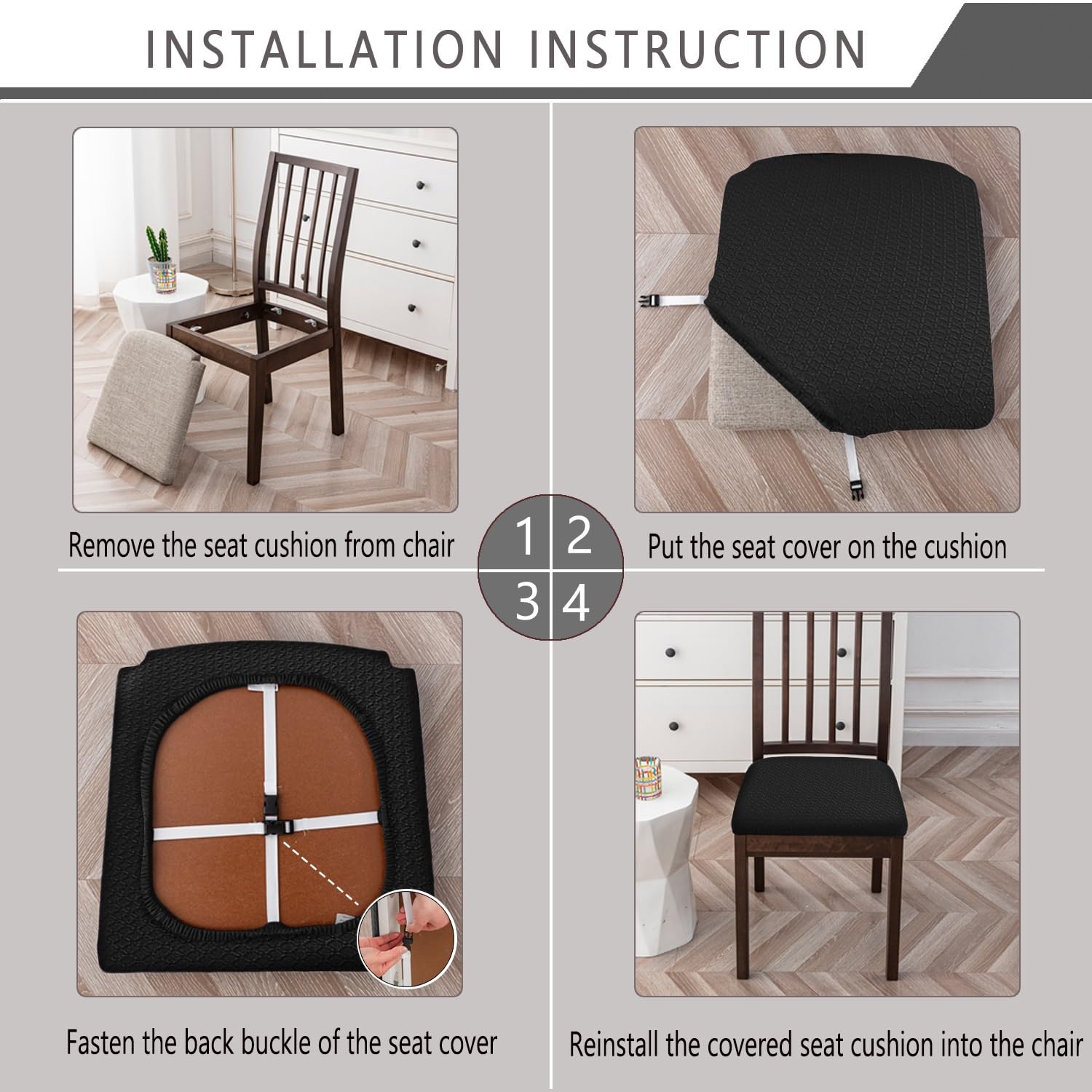 2/4/6 Pezzi Rivestimento Sedia Ufficio Office Chair Cover