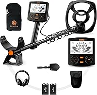 Vista 9 de SUNPOW Detector de metales profesional para adultos – Alta precisión con bobina impermeable de 12 pulgadas, 2 pantallas LCD retroiluminadas, chip