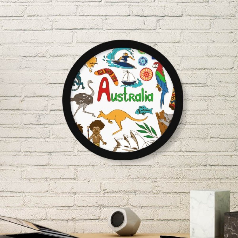 Cadre photo art prints Australie large noir à motif rond