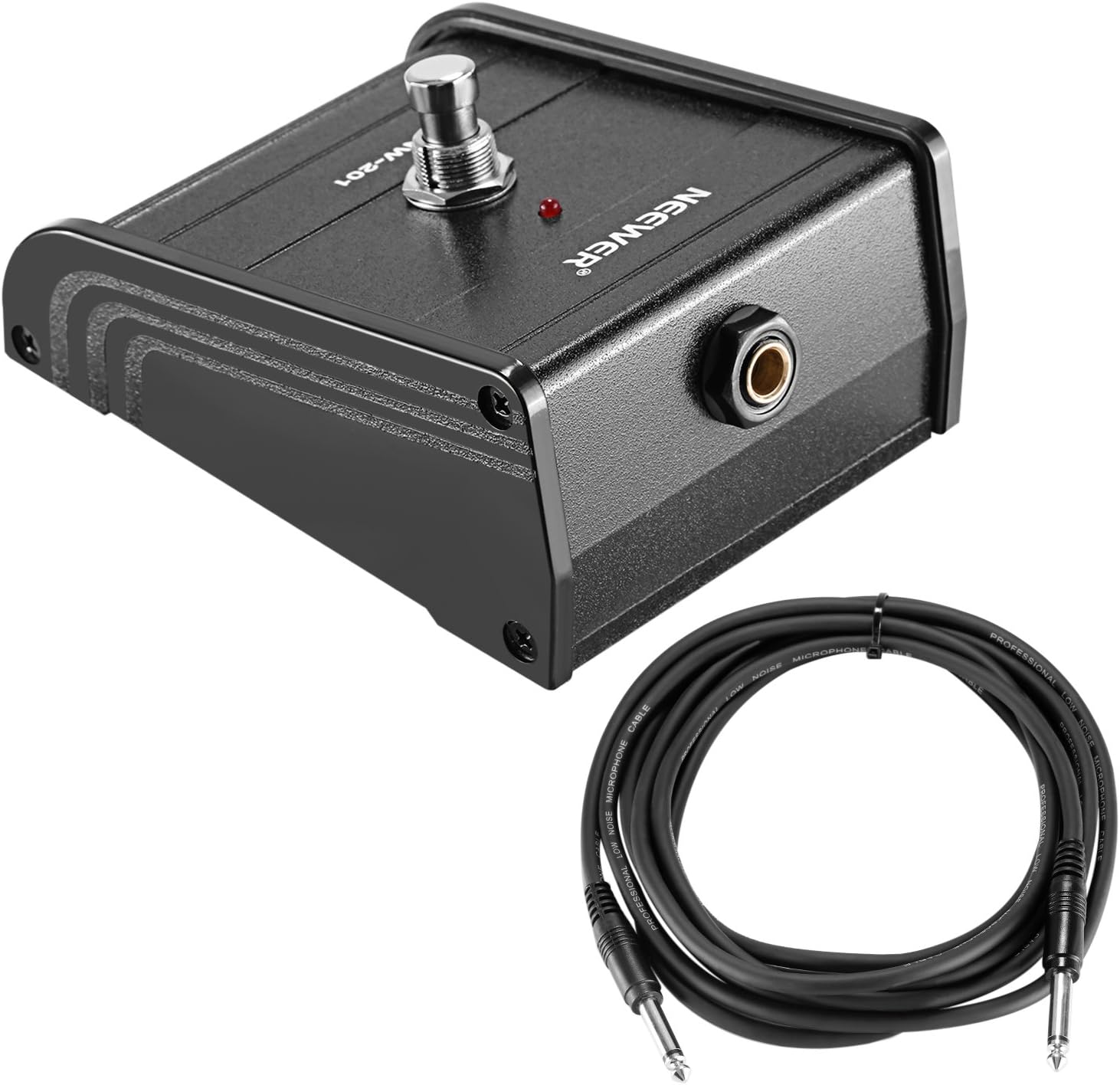 Neewer 1-Button Footswitch with 1/4” Mono Male to Male Cable, Ideal for Guitar Bass Amplifiers