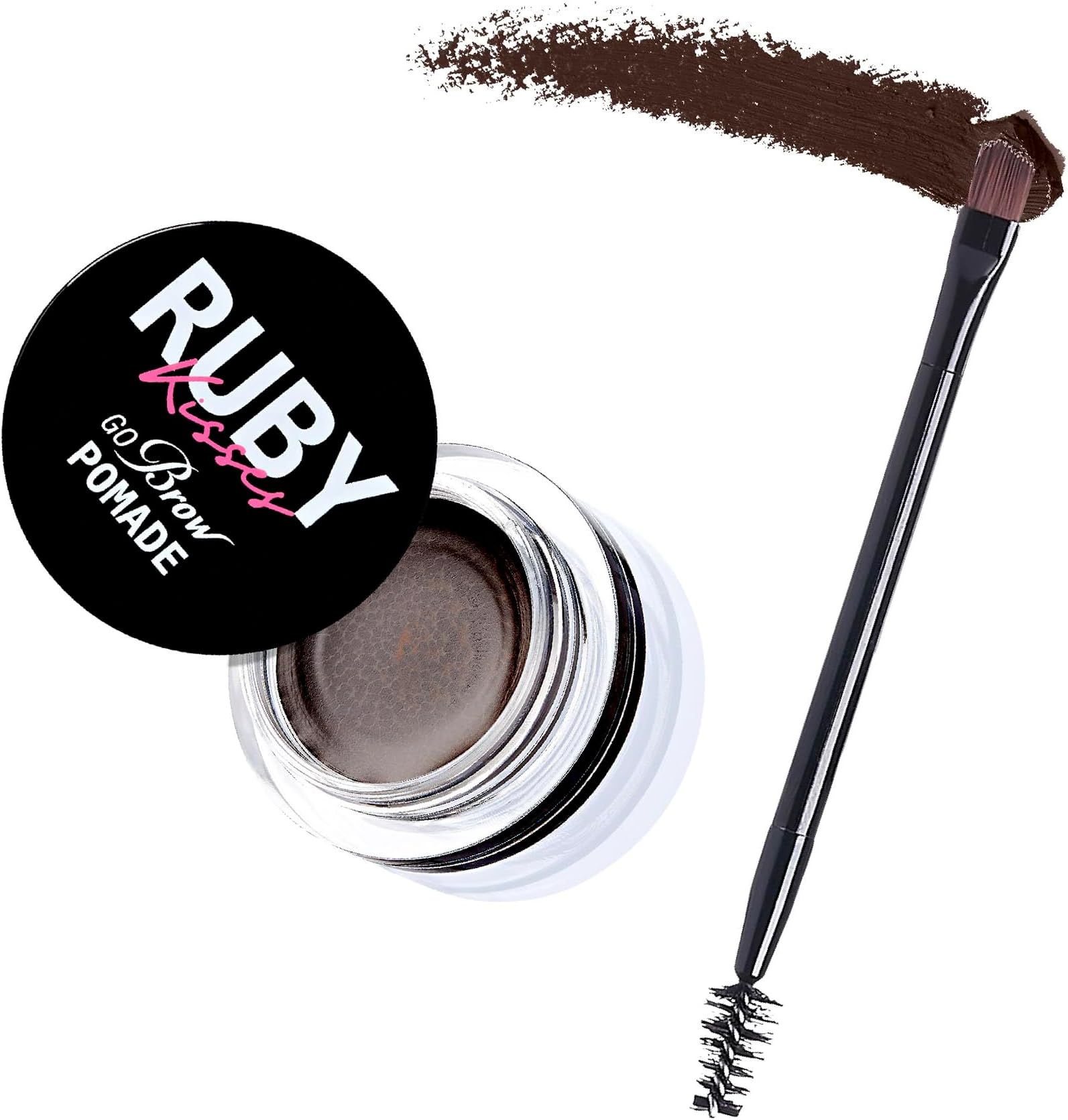 Go Brow Pomade for Water-Resistant Long-Lasting Smudge-Proof Eyebrows (Dark Brown)