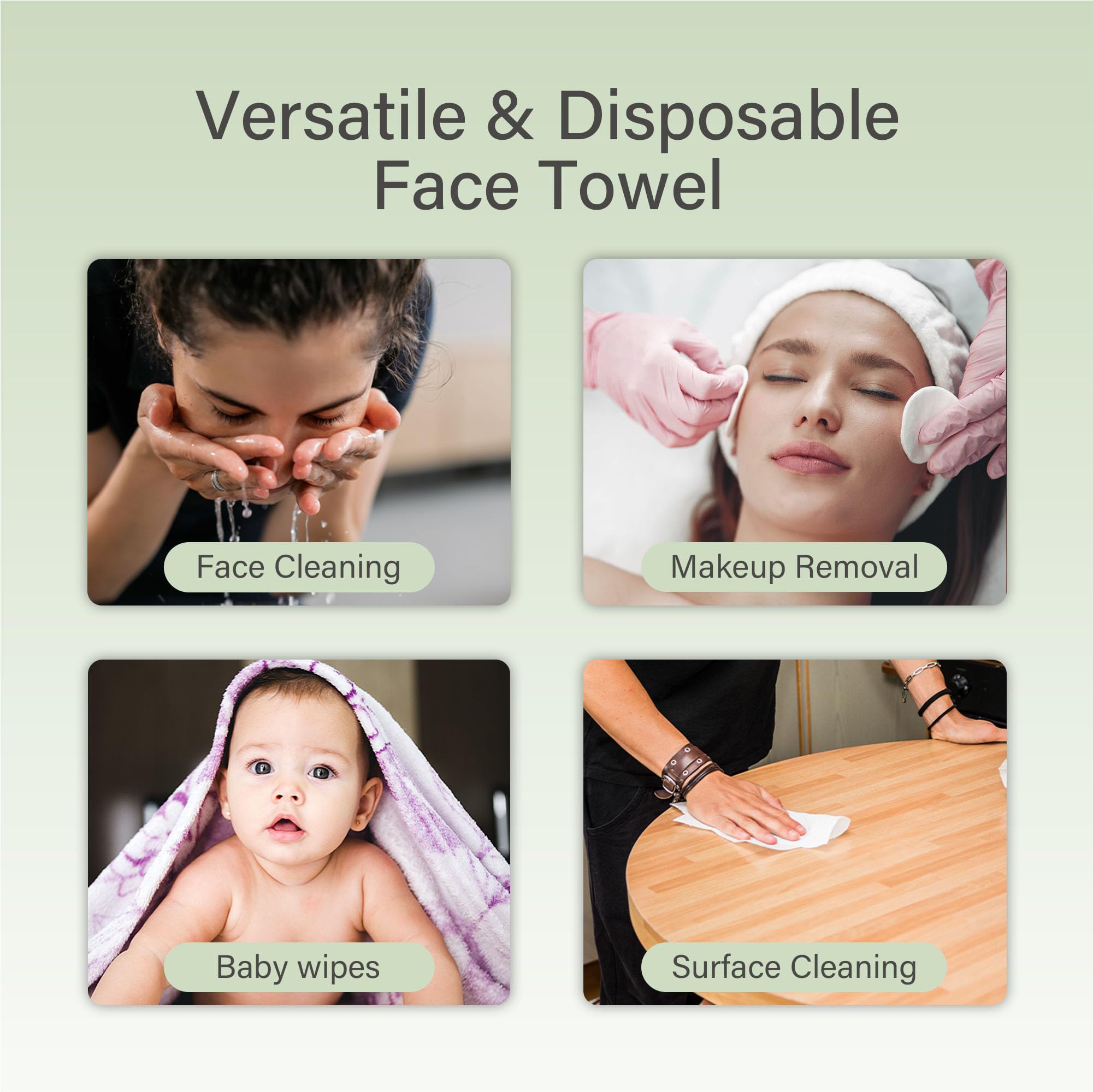 Unifree Toallas faciales, toallitas secas, removedor de maquillaje, sobre la marcha, 360 unidades | Toallitas faciales desechables para pieles sensibles