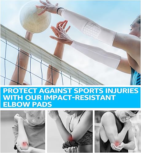 Miniatura 4 de HiRui Coderas para adolescentes, hombres y mujeres, coderas de baloncesto, mangas de compresión para brazos