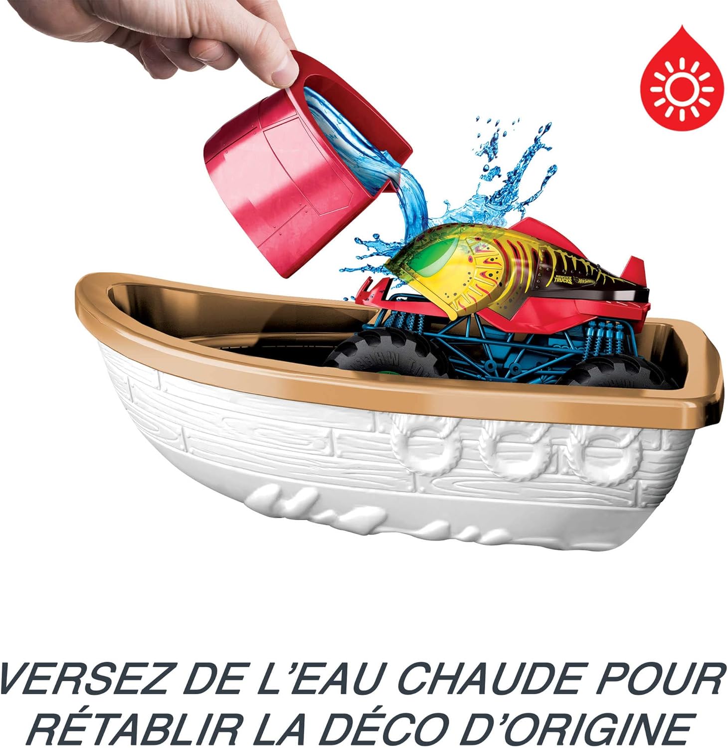Hot Wheels Monster Trucks Color Shifters Play Set Track for Water Color Changing Toy Cars, Gift +4 Years (Mattel HGV14)