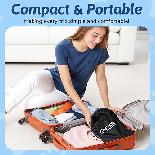 Miniatura 6 de omzer Cama inflable para avión infantil: extensor de asiento de avión para niños con portavasos y cinturón de seguridad - Cama de viaje portátil