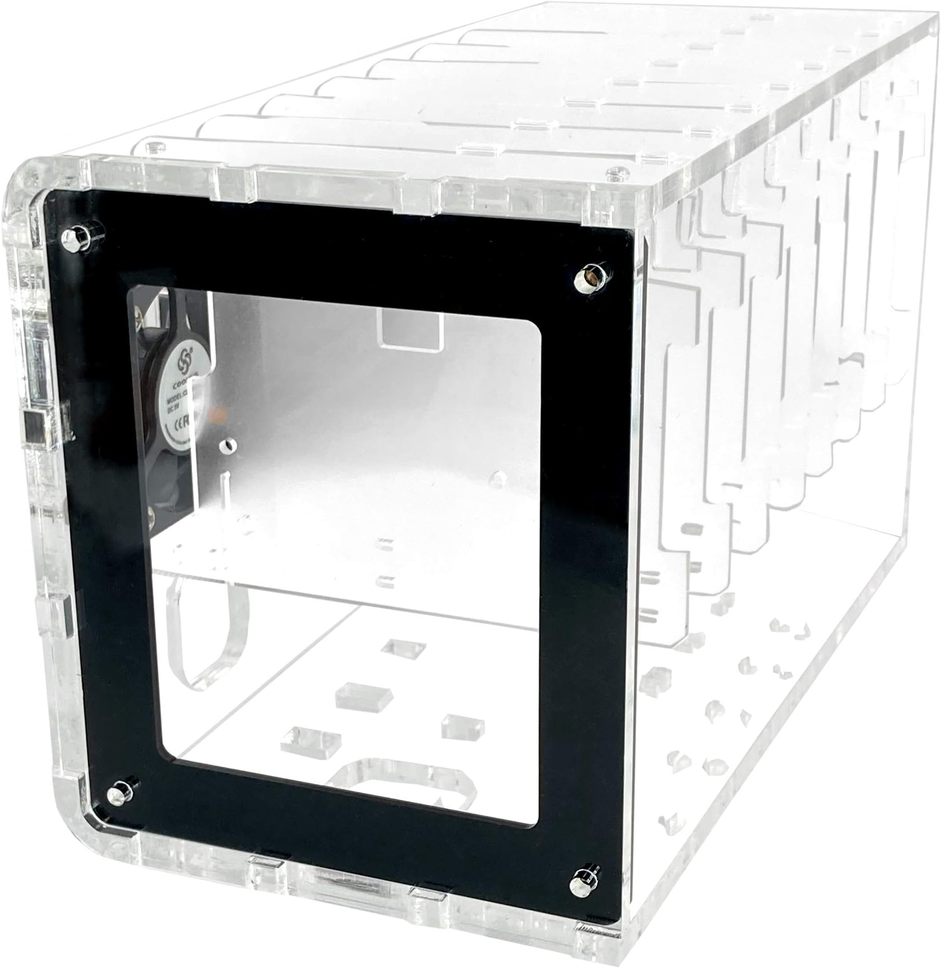 CLOUDLET Cluster CASE: For Raspberry Pi and Other Single Board Computers (Black/Clear)