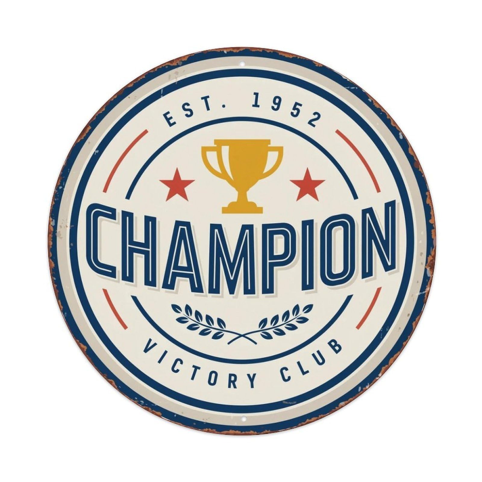 Lvalogy Style Champion Retro Sport Metal Tin Sign Plaque